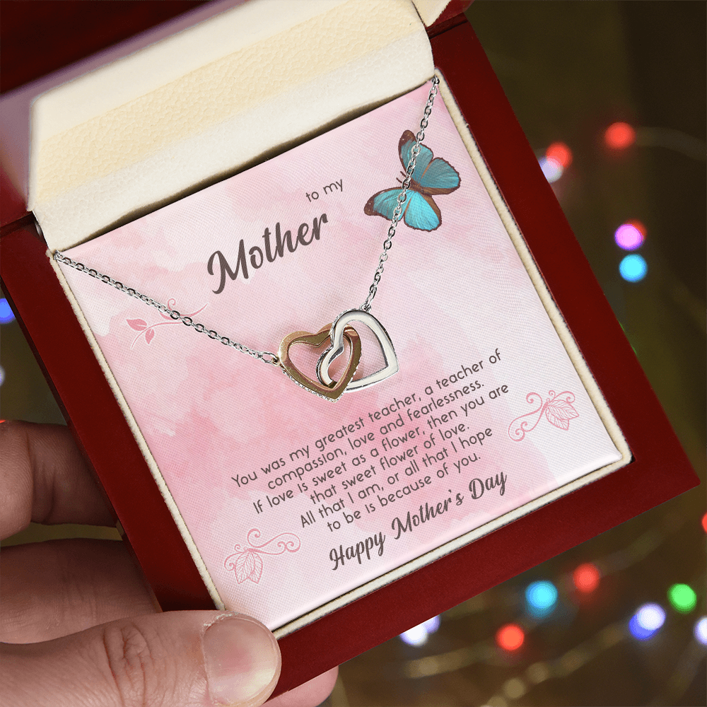 To My Loving Mom Necklace I Love You Mom Interlocking Hearts Necklace From Daughter Son Kids Mom's Birthday Gift Mother's Day Gift Jewelry with Message Card and Gift Box, Mother's Day Gift, Gifts for Women, Mom Birthday Gift Ideas
