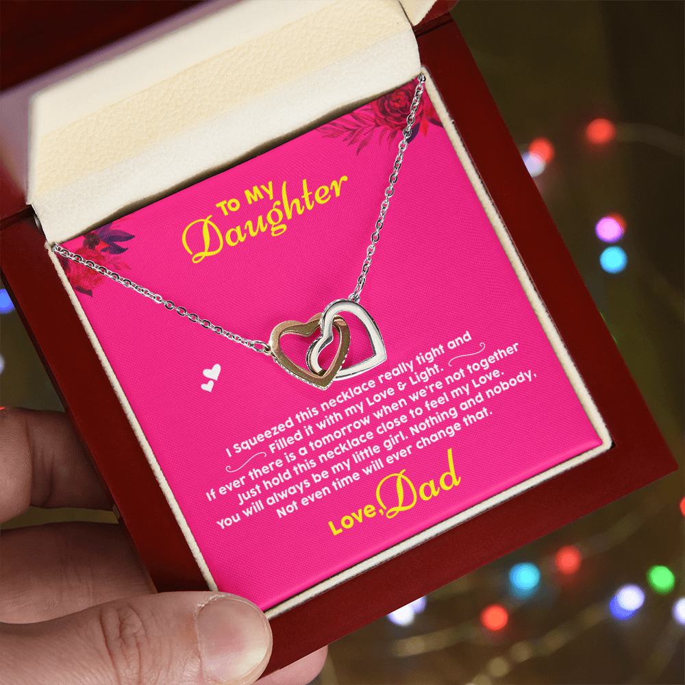 Daughter Gifts From Dad Father Daughter Necklace Birthday Graduation Christmas Jewelry For My Daughter with Message Card and Gift Box, Daughter Jewelry From Mama, Daughter Birthday Necklace Christmas Gifts