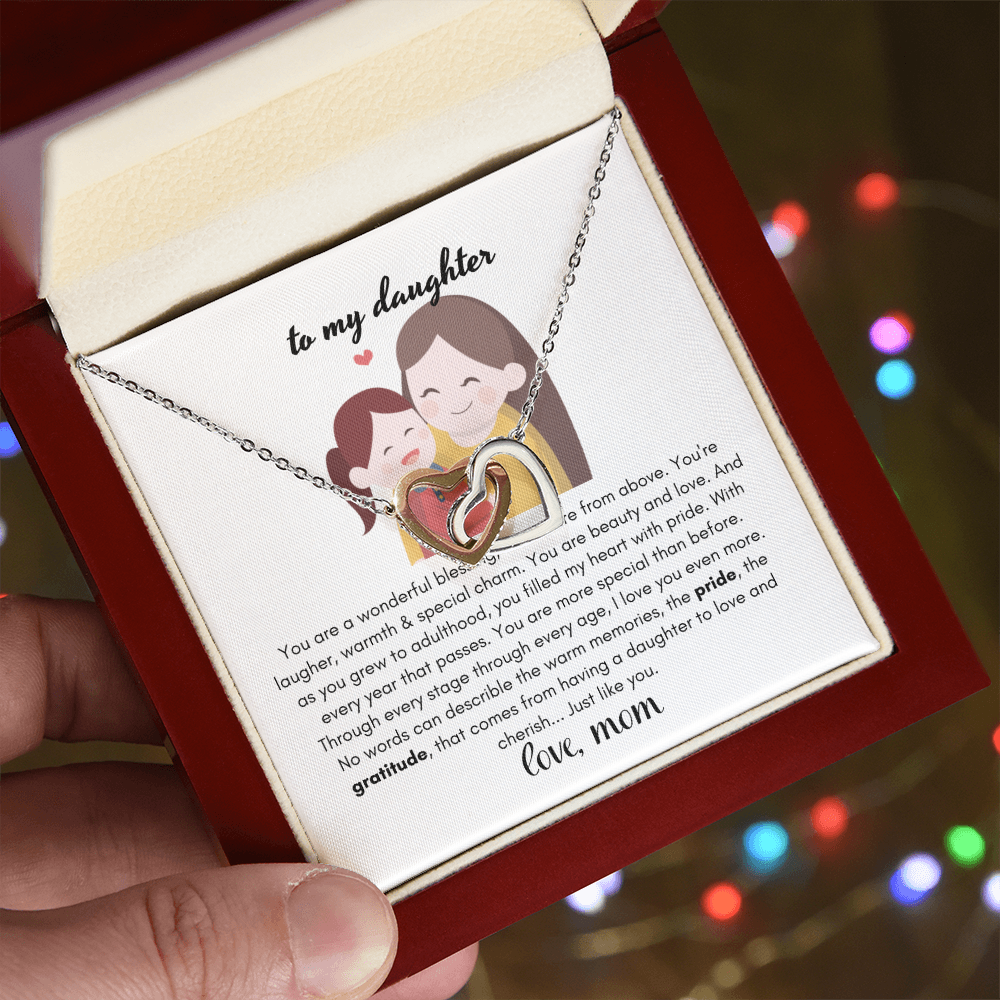 Daughter Gifts From Mom, Mother Daughter Necklace Birthday Graduation Christmas Jewelry For My Daughter with Message Card and Gift Box