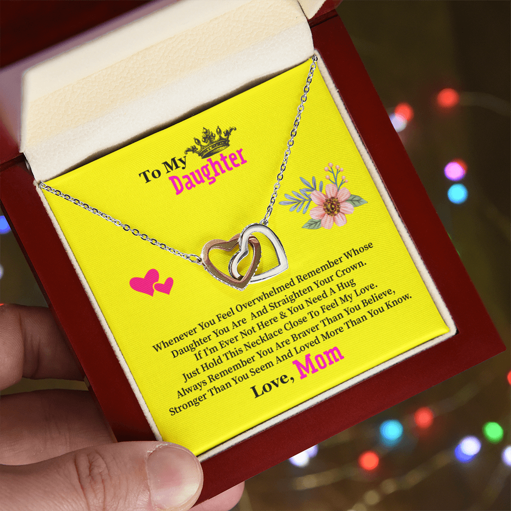 Daughter Gift From Mom Mother Daughter Necklace Birthday Graduation Christmas Jewelry Gifts For My Beautiful Daugther Adult Daughter with Message Card and Gift Box, Daughter Jewelry From Mama