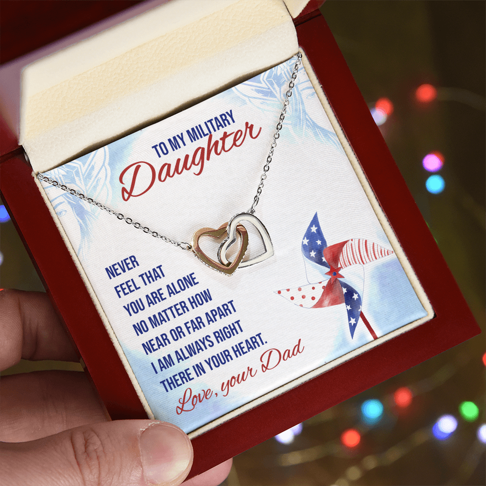 To My Daughter Necklace From Dad With Heartfelt Message & Elegant Box Gifts From Daddy Papa, Daughter Beautiful Jewelry Gift On Graduation or Birthday 2026, 4th of July USA