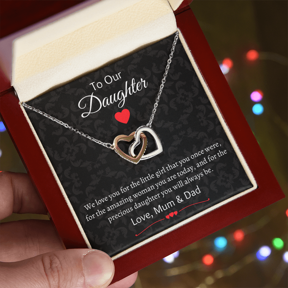 To My Daughter Necklace From Dad With Heartfelt Message, Daughter Birthday Present From Dad, Jewelry Gifts For Graduation for Her From Mom or Daddy, 14K Pendant