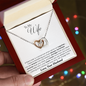 Perfect Gift for Wife - Diamond Heart Necklace - Couple Necklace Set - Friendship Necklaces - to My Wife Necklace - Valentines Day Gifts for Wife - Romantic Wife Gift - Wife Birthday Surprise