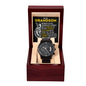 To My Grandson Openwork Skeleton Black Chronograph Watch, Gift for Grandson, Motivational Graduation, Birthday, Christmas, Wedding Gift, Birthday Gifts From Grandma, Grandson Christmas Gift From Grandfather