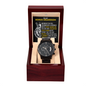 To My Bonus Grandson Black Chronograph Watch, Gift for Grandson-in-Law, Motivational Graduation, Birthday, Christmas, Wedding Gift, Grandparents to Grandson Gift, Grandson Christmas Gift Ideas, Birthday Cards For Men, We Love You