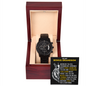 To My Bonus Grandson Black Chronograph Watch, Gift for Grandson-in-Law, Motivational Graduation, Birthday, Christmas, Wedding Gift, Grandparents to Grandson Gift, Grandson Christmas Gift Ideas, Birthday Cards For Men, We Love You