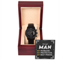 To My Man Black Chronograph Watch, Boyfriend Valentines Day Gift, Mens Watch for Fiance, Men Gifts for Him, Gift For Boyfriend, Husband Gift, Boyfriend Watch, Boyfriend Jewelry, Anniversary Birthday Christmas Jewelry for Men