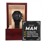 To My Man Black Chronograph Watch, Boyfriend Valentines Day Gift, Mens Watch for Fiance, Men Gifts for Him, Gift For Boyfriend, Husband Gift, Boyfriend Watch, Boyfriend Jewelry, Anniversary Birthday Christmas Jewelry for Men