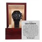 To Our Grandson Gift Black Chronograph Watch, Grandson Gift from Grandma or Grandpa, Grandparents to Grandson Gift, Grandson Christmas Gift Ideas, Birthday Cards For Men, Wedding Gift, We Love You
