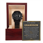 To My Grandson Black Chronograph Watch From Grandma or Grandpa, Gift for Grandson, Birthday Gift for Grandson, Christmas Gift for Grandson, The Perfect Birthday Present for Your Grandson, Wedding Gifts