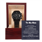 To My Man Black Chronograph Watch, Gift For Him, Gift for Man, Men's Gift, Gift for Husband, Watches for Men
