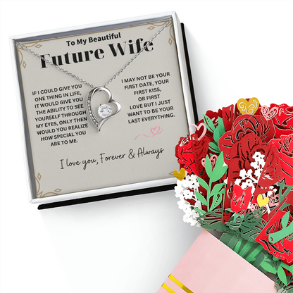 Surprise Your Future Wife with a Thoughtful Necklace, Unique 'To My Beautiful Future Wife' Message Card Included, Perfect Fiancé Gift, Bride to be, Fiance, Fiancee Valentine's Day, Anniversary Gift, Soulmate Birthday Gift Ideas, Romantic Gifts for Her