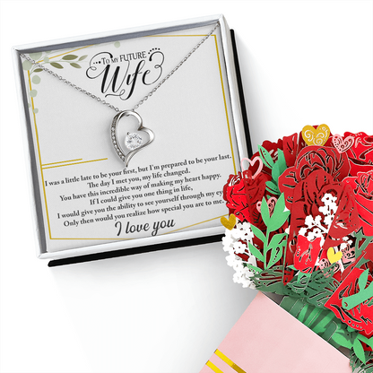 To My Future Wife Necklace, Promise Necklace For Her, Fiance Gifts For Her, Birthday Gifts For Future Wife With Message Card, To My Soulmate Necklace For Women, Romantic Jewelry With Message Card