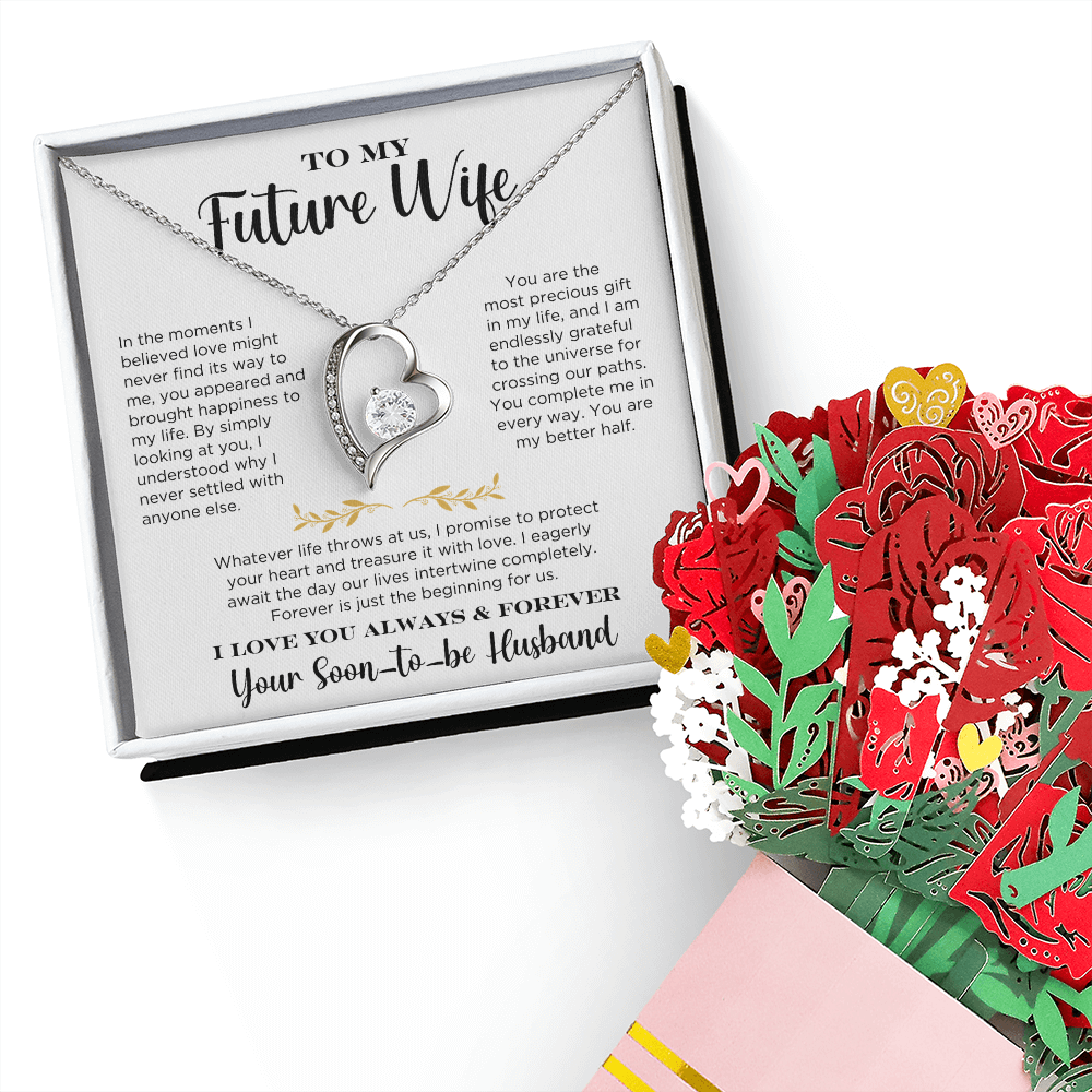 To My Future Wife Necklace - You're the One - Gift for Future Wife - Fiancee Valentine's Day, Anniversary Gift, Birthday Gift, Fiance, Soulmate On Birthday, Anniversary, Wedding Anniversary Romantic Gifts for Her