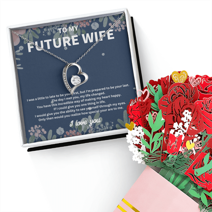 To My Wife Necklace from Husband- Birthday Gifts for Wife, To My Soulmate Necklace for Women, Girlfriend Necklace, Gift for Wife Anniversary, To My Future Wife Necklace, Christmas, Valentines, Wedding Anniversary Romantic Gifts for Her