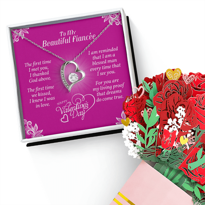 To My Future Wife Necklace With Heartfelt Message & Elegant Box, Valentines Gifts For Her, Sentimental Jewelry Gift For Bride to be, Fiance, Soulmate On Birthday, Anniversary Present For Wife, I Love You Always & Forever