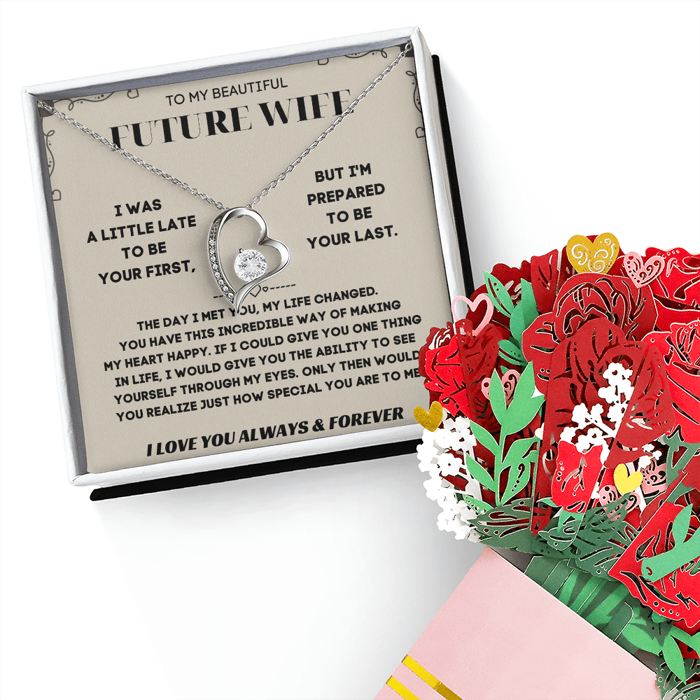 To My Future Wife Necklace With Heartfelt Message & Elegant Box, Surprise Her with a Necklace That Will Steal Her Heart Away, To My Soulmate Necklace for Women, Gift for Wife Anniversary, Bride to be, Fiance, Soulmate On Birthday