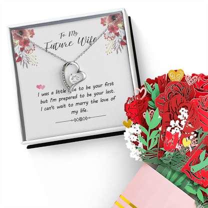To My Future Wife Necklace With Heartfelt Message & Elegant Box - Valentines Gifts For Her, Sentimental Jewelry Gift For Bride-to-be, Fiance, Soulmate On Birthday, Anniversary