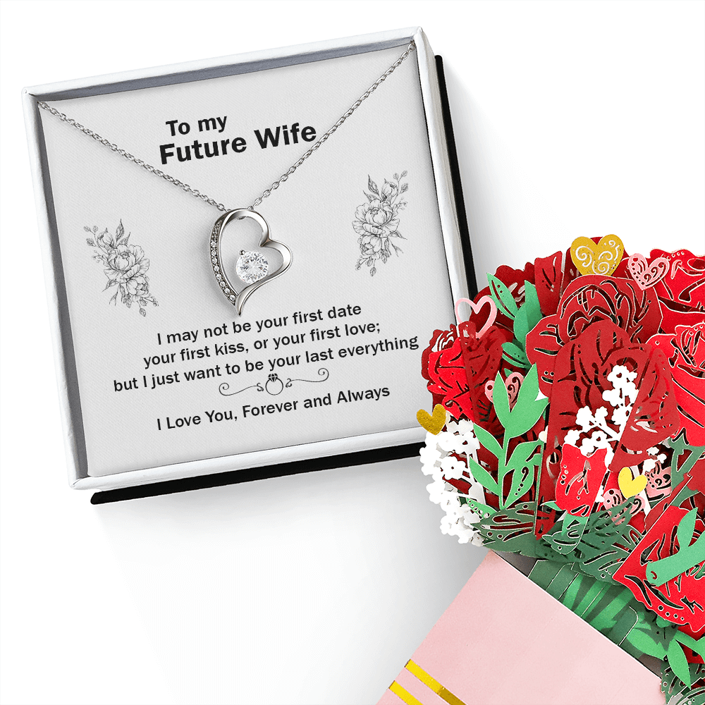 To My Future Wife Necklace, Promise Necklace For Her, Fiance Gifts For Her, Birthday Gifts For Future Wife With Message Card, To My Soulmate Necklace For Women, Romantic Jewelry With Message Card & Gift Box