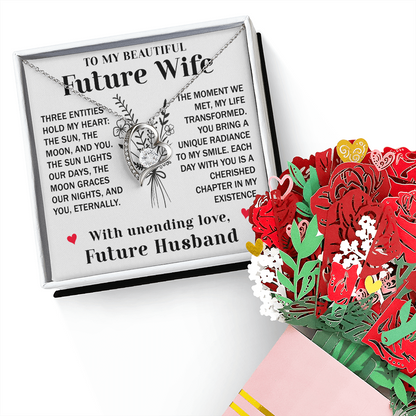 To My Beautiful Future Wife, Three entities hold my heart, the sun, the moon, and You Romantic Gifts For Her, Valentines Gifts For Her from Husband, Fiance, Soulmate On Birthday, Anniversary and Christmas Gift Ideas
