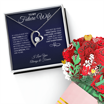 To My Future Wife Necklace, Promise Necklace For Her, Fiance Gifts For Her, Birthday Gifts For Future Wife With Message Card, To My Soulmate Necklace For Women, Romantic Jewelry With Message Card, Gift Box