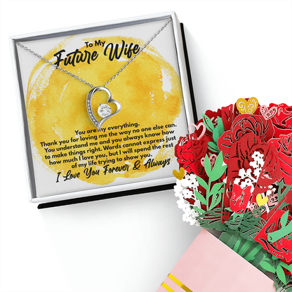 To My Wife Necklace from Husband, To My Soulmate Necklace for Women, Gift for Wife Anniversary, To My Future Wife Necklace, Christmas, Valentines, Wedding Anniversary Romantic Gifts for Her, I Love You Forever & Always