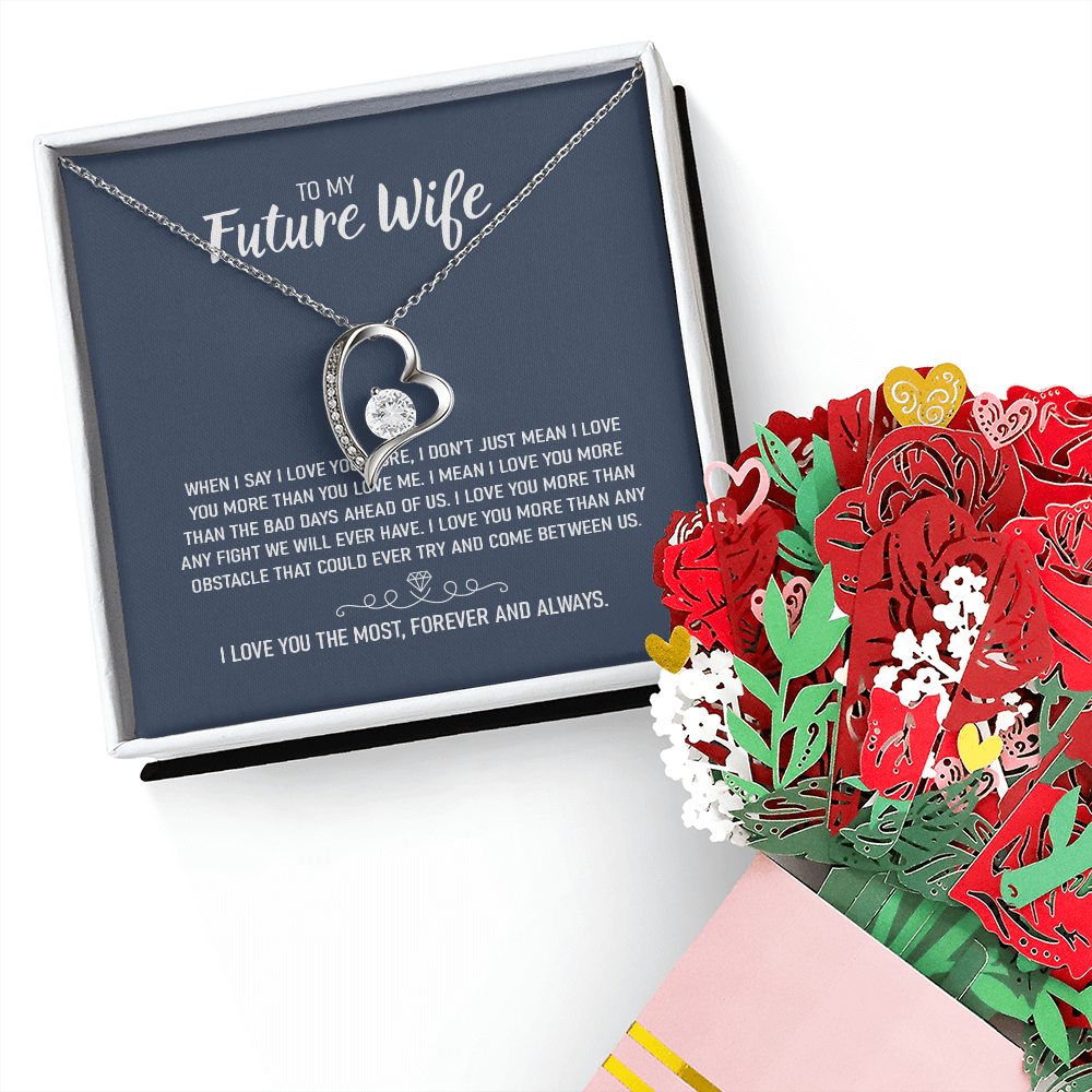 To My Future Wife Necklace With Heartfelt Message & Elegant Box, You're the One, Gift for Future Wife on Anniversary, Bride to be, Fiance, Fiancee Valentine's Day, Anniversary Gift, Soulmate Birthday Gift Ideas