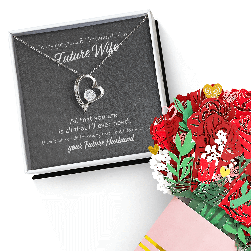 To My Gorgeous Ed Sheeran-loging Future Wife Necklace With Heartfelt Message & Elegant Box, Love Your Future Husband, Perfect Fiancé Gift, Bride to be, Fiance, Fiancee Valentine's Day, Anniversary Gift, Soulmate Birthday Gift Ideas, Romantic Gifts for Her