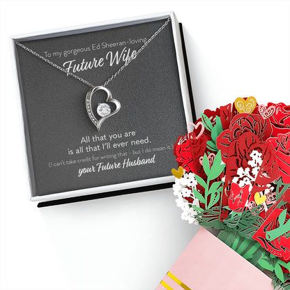 To My Gorgeous Ed Sheeran-loging Future Wife Necklace With Heartfelt Message & Elegant Box, Love Your Future Husband, Perfect Fiancé Gift, Bride to be, Fiance, Fiancee Valentine's Day, Anniversary Gift, Soulmate Birthday Gift Ideas, Romantic Gifts for Her