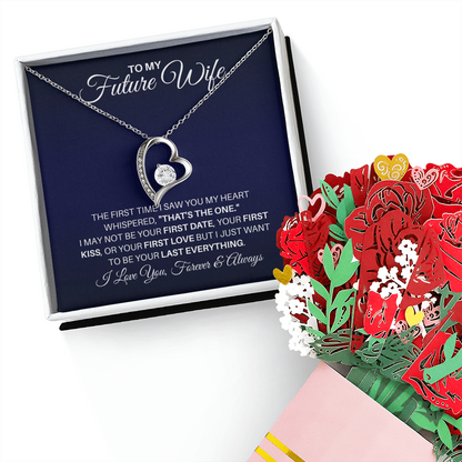 To My Future Wife Necklace With Heartfelt Message & Elegant Box, You're the One, Gift for Future Wife on Anniversary, Bride to be, Fiance, Fiancee Valentine's Day, Anniversary Gift, Soulmate Birthday Gift Ideas