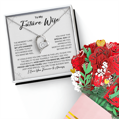 To My Future Wife Necklace, My Missing Piece, Valentine's Day Anniversary Gift, Fiancee Romantic Birthday Christmas Gift, Romantic Gifts for Her, Soulmate Necklace for Women