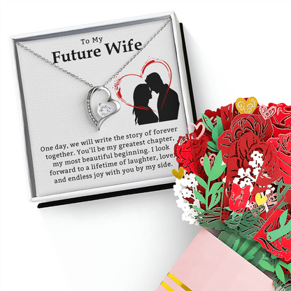 Necklace for My Future Wife with Heartfelt Message Necklace from Husband, A Promise of Forever Love, Perfect Gift for Valentine's, Anniversary, or Birthday, Christmas Gift Ideas for Wifey, Wedding Anniversary Romantic Gifts for Her