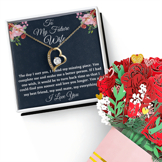 To My Future Wife, Perfect Pair Necklace, Appreciation Gift, Christmas Gift, I Love You, Perfect Fiancé Gift, Bride to be, Fiance, Fiancee Valentine's Day, Anniversary Gift, Soulmate Birthday Gift Ideas, Romantic Gifts for Her