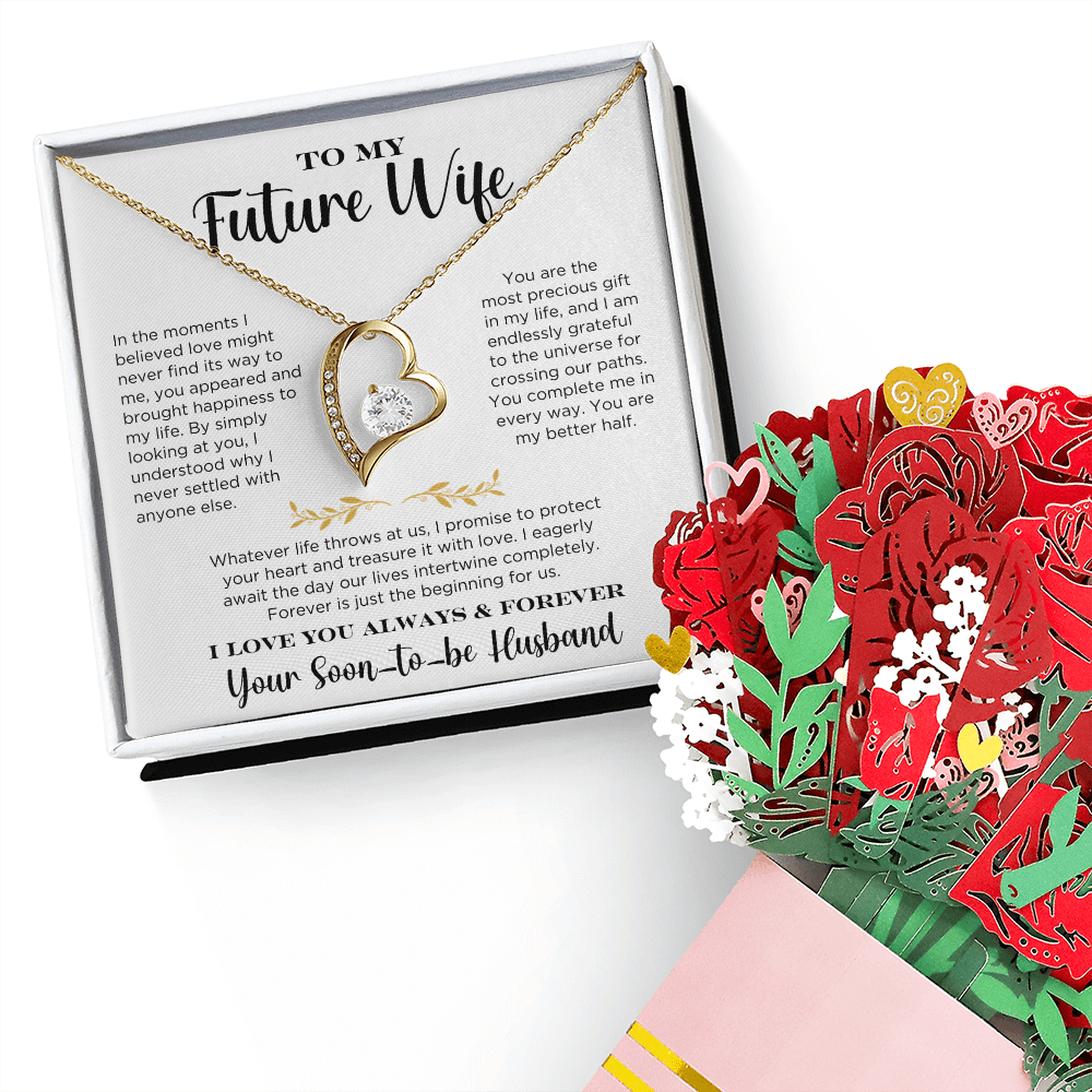 To My Future Wife Necklace - You're the One - Gift for Future Wife - Fiancee Valentine's Day, Anniversary Gift, Birthday Gift, Fiance, Soulmate On Birthday, Anniversary, Wedding Anniversary Romantic Gifts for Her