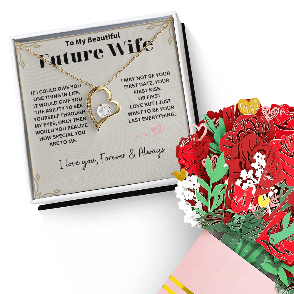 Surprise Your Future Wife with a Thoughtful Necklace, Unique 'To My Beautiful Future Wife' Message Card Included, Perfect Fiancé Gift, Bride to be, Fiance, Fiancee Valentine's Day, Anniversary Gift, Soulmate Birthday Gift Ideas, Romantic Gifts for Her