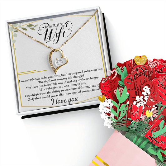 To My Future Wife Necklace, Promise Necklace For Her, Fiance Gifts For Her, Birthday Gifts For Future Wife With Message Card, To My Soulmate Necklace For Women, Romantic Jewelry With Message Card
