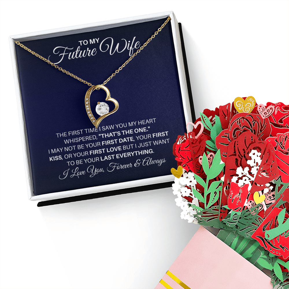 To My Future Wife Necklace With Heartfelt Message & Elegant Box, You're the One, Gift for Future Wife on Anniversary, Bride to be, Fiance, Fiancee Valentine's Day, Anniversary Gift, Soulmate Birthday Gift Ideas