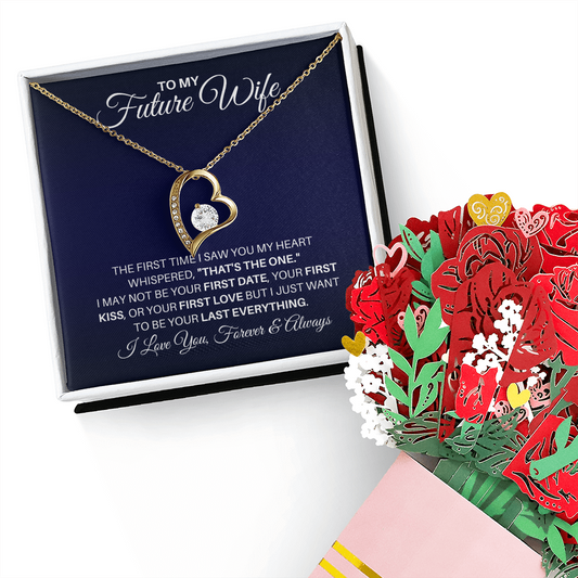To My Future Wife Necklace With Heartfelt Message & Elegant Box, You're the One, Gift for Future Wife on Anniversary, Bride to be, Fiance, Fiancee Valentine's Day, Anniversary Gift, Soulmate Birthday Gift Ideas