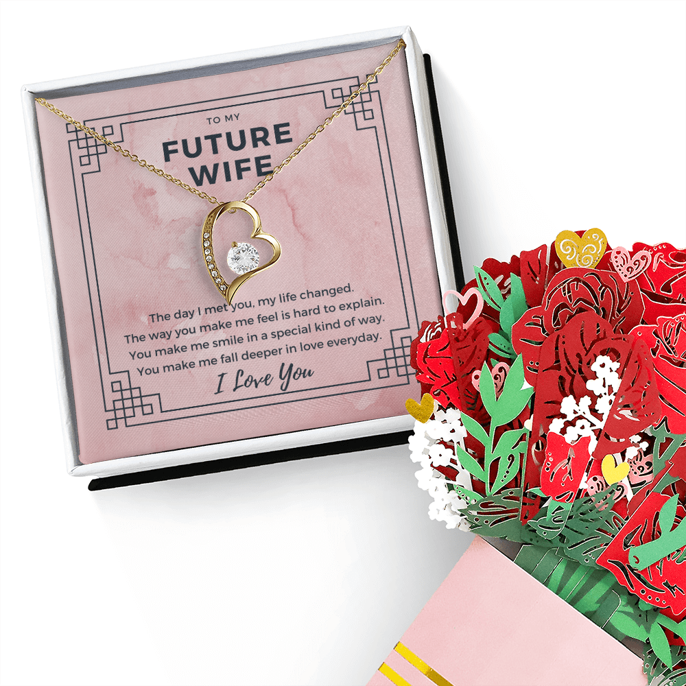 To My Future Wife Necklace From Husband, Soulmate Necklace For Women Future Wife Jewelry Birthday Christmas Valentine's gifts For Girlfriend Message Card & Elegant Box, Anniversary Present For Wifey