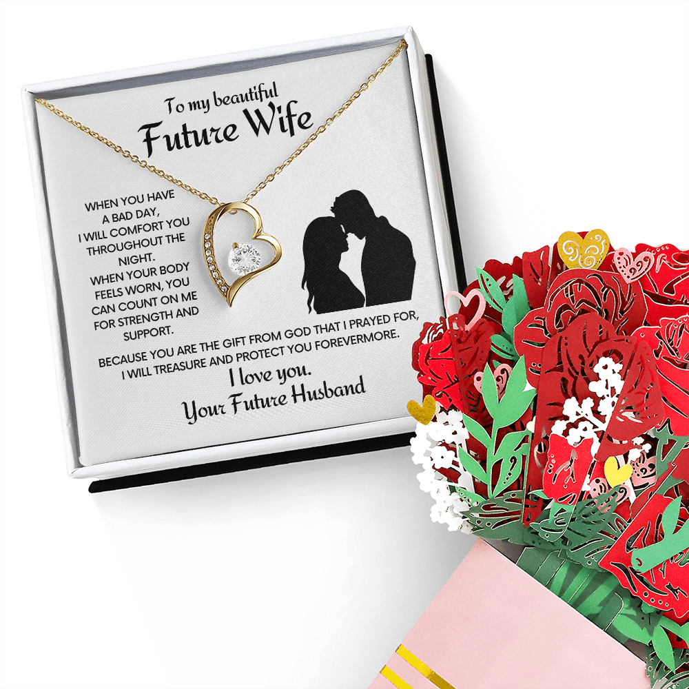 To My Future Wife Necklace, Promise Necklace For Her, Fiance Gifts For Her, Birthday Gifts For Future Wife With Message Card, Bride To Be Gifts, Present for Valentine, Birthday, Anniversary and Christmas