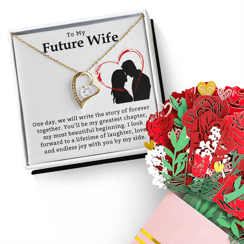 Necklace for My Future Wife with Heartfelt Message Necklace from Husband, A Promise of Forever Love, Perfect Gift for Valentine's, Anniversary, or Birthday, Christmas Gift Ideas for Wifey, Wedding Anniversary Romantic Gifts for Her