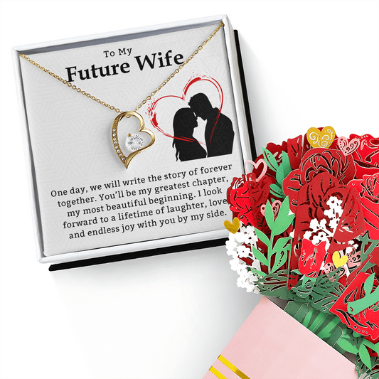 Necklace for My Future Wife with Heartfelt Message Necklace from Husband, A Promise of Forever Love, Perfect Gift for Valentine's, Anniversary, or Birthday, Christmas Gift Ideas for Wifey, Wedding Anniversary Romantic Gifts for Her
