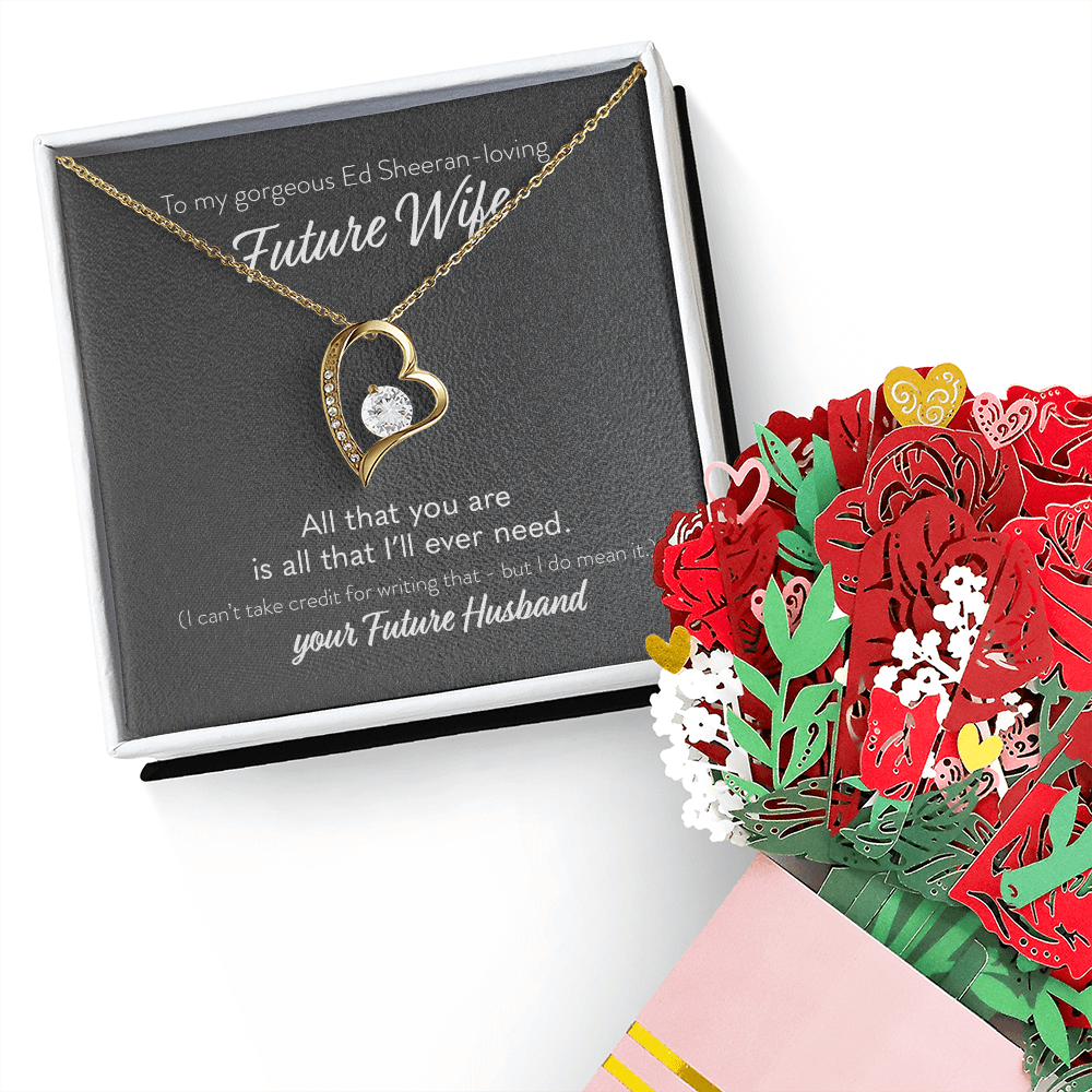 To My Gorgeous Ed Sheeran-loging Future Wife Necklace With Heartfelt Message & Elegant Box, Love Your Future Husband, Perfect Fiancé Gift, Bride to be, Fiance, Fiancee Valentine's Day, Anniversary Gift, Soulmate Birthday Gift Ideas, Romantic Gifts for Her