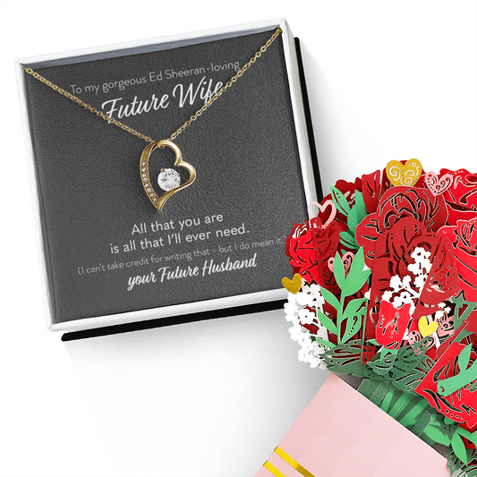 To My Gorgeous Ed Sheeran-loging Future Wife Necklace With Heartfelt Message & Elegant Box, Love Your Future Husband, Perfect Fiancé Gift, Bride to be, Fiance, Fiancee Valentine's Day, Anniversary Gift, Soulmate Birthday Gift Ideas, Romantic Gifts for Her
