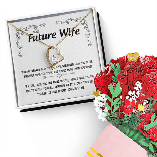 Beautiful Soulmate Necklace To My Girlfriend Wife Necklace My Future Wife Gift Soulmate Jewelry Forever Love Necklace, Future Wife Jewelry, Birthday, Christmas, Valentine Gifts For Girlfriend Message Card, Romantic Gifts For Her
