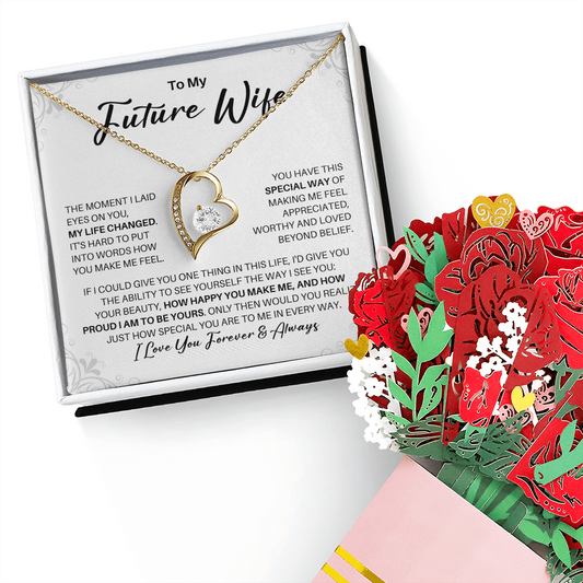 To My Future Wife Necklace, My Missing Piece, Valentine's Day Anniversary Gift, Fiancee Romantic Birthday Christmas Gift, Romantic Gifts for Her, Soulmate Necklace for Women