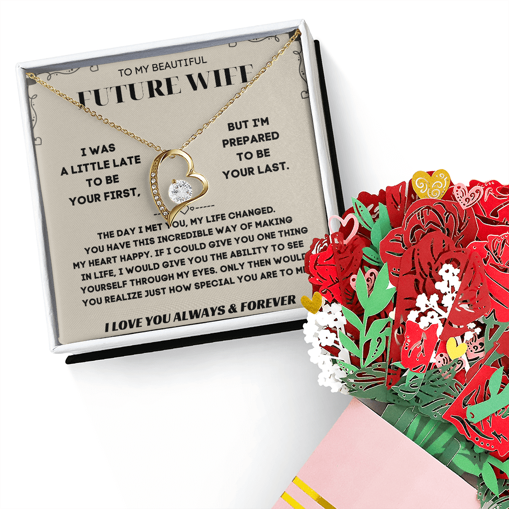To My Future Wife Necklace With Heartfelt Message & Elegant Box, Surprise Her with a Necklace That Will Steal Her Heart Away, To My Soulmate Necklace for Women, Gift for Wife Anniversary, Bride to be, Fiance, Soulmate On Birthday