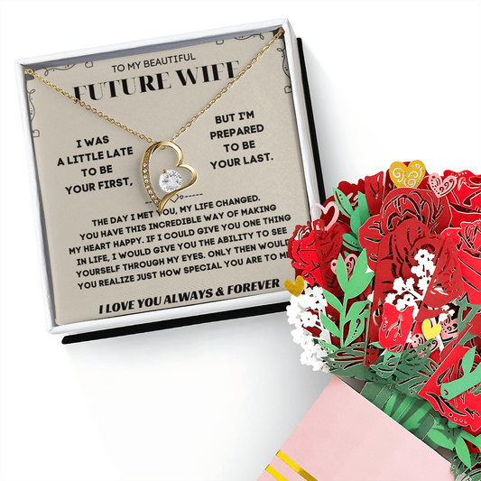 To My Future Wife Necklace With Heartfelt Message & Elegant Box, Surprise Her with a Necklace That Will Steal Her Heart Away, To My Soulmate Necklace for Women, Gift for Wife Anniversary, Bride to be, Fiance, Soulmate On Birthday