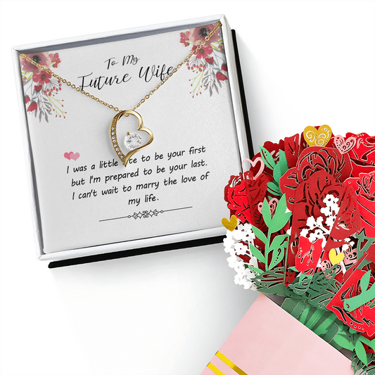 To My Future Wife Necklace With Heartfelt Message & Elegant Box - Valentines Gifts For Her, Sentimental Jewelry Gift For Bride-to-be, Fiance, Soulmate On Birthday, Anniversary