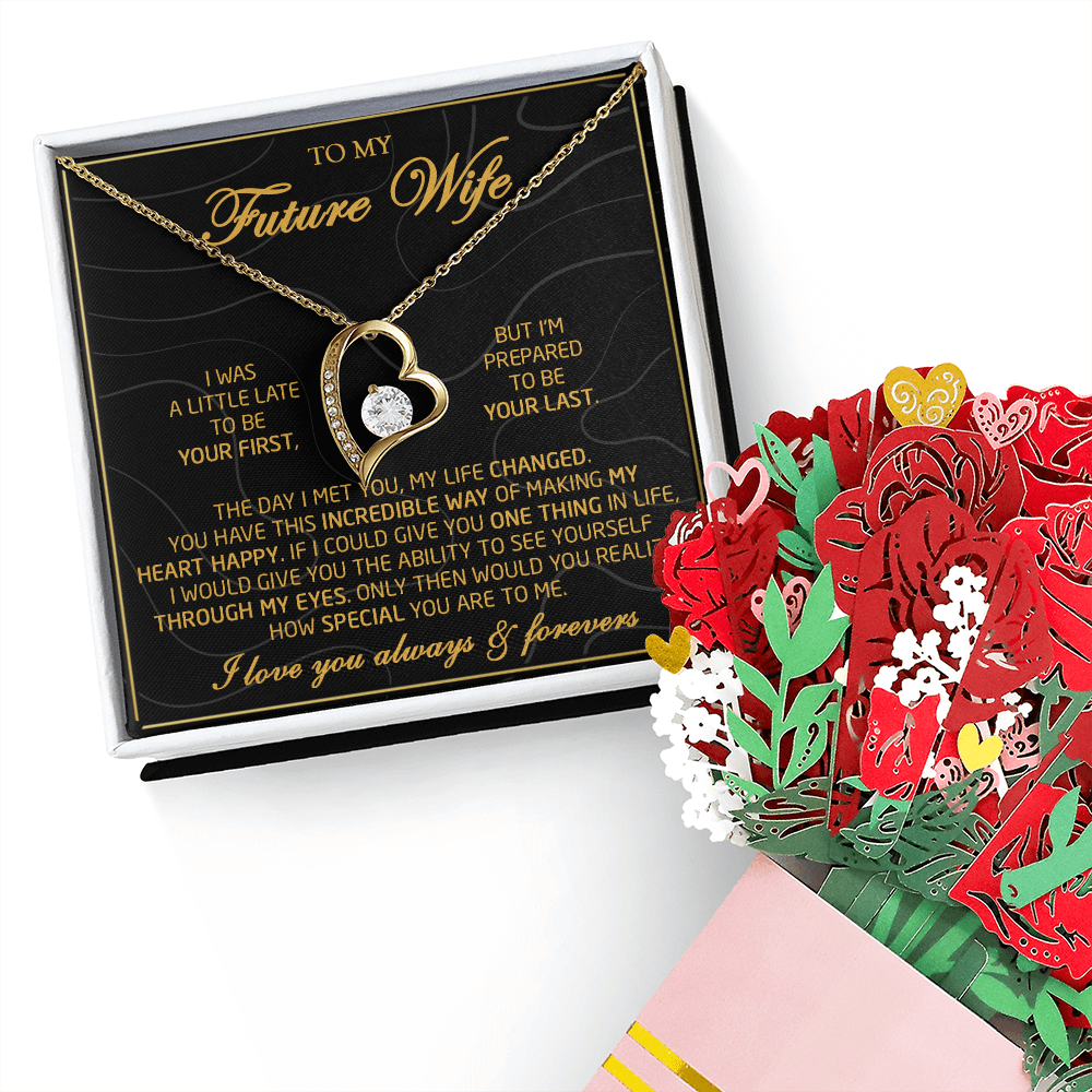 To My Future Wife Necklace From Husband, To My Wife Necklace, Soulmate Necklace For Women, Future Wife Jewelry, Birthday, Christmas, Valentine Gifts For Girlfriend Message Card, Romantic Gifts For Her
